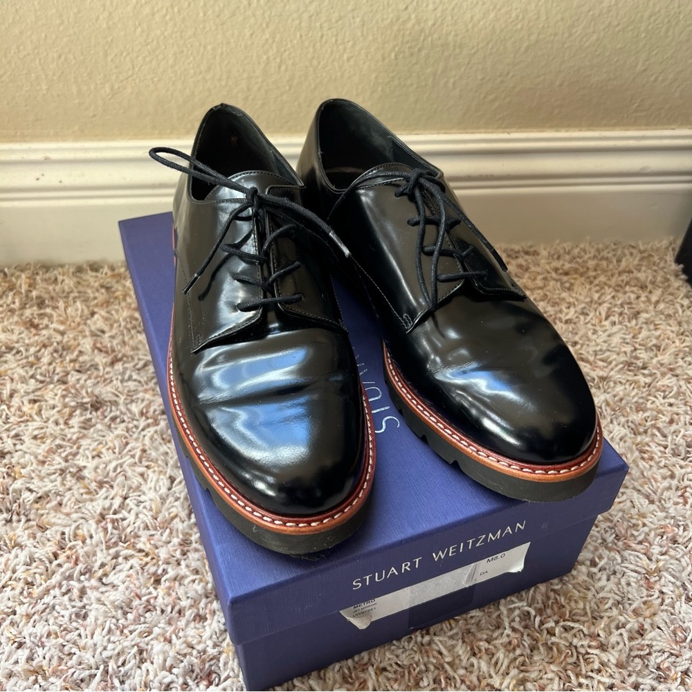 Stuart Weitzman lace up loafers/ Size 8